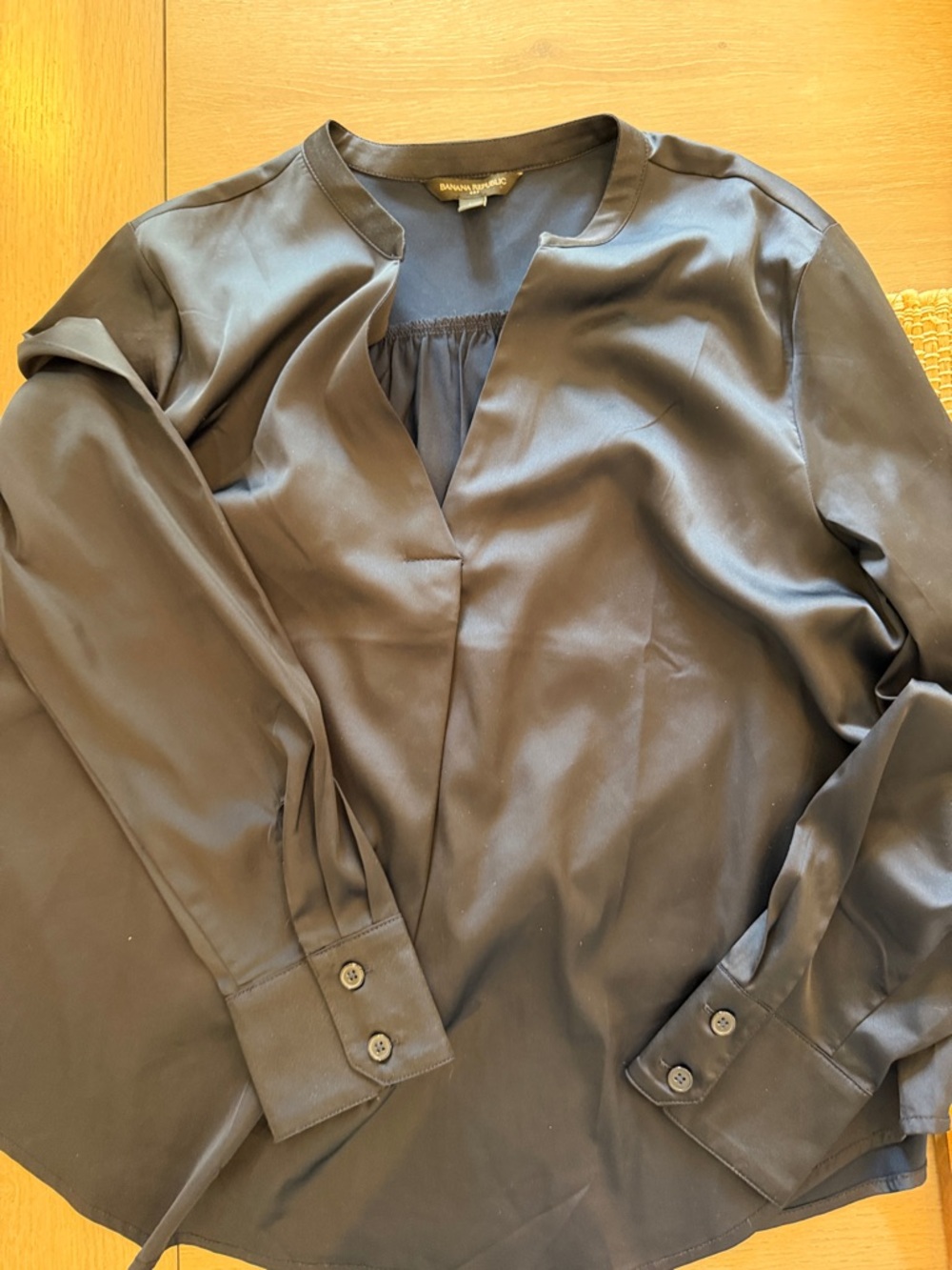 Banana Republic Black Satin-Look Blouse